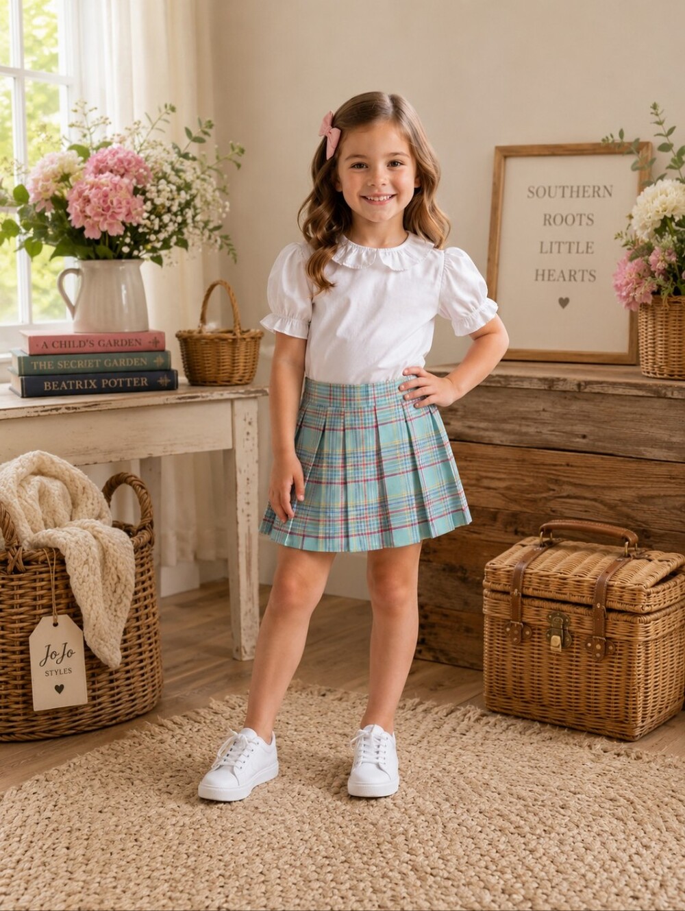 The Beaufort Bonnet Company Parson Pleated Skirt Woodley Park Plaid 5T NWT